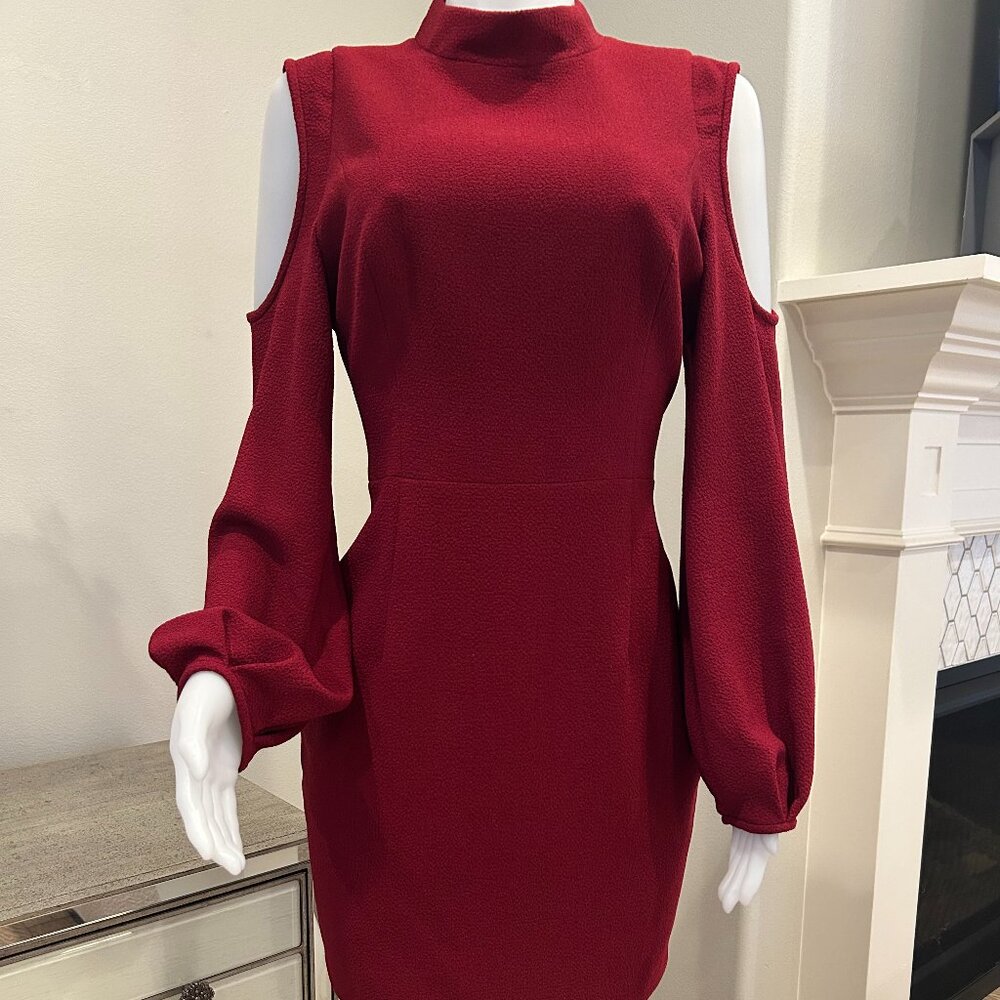Black Halo Boyd Cold Shoulder Mini Dress in Mulber